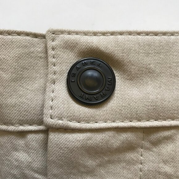 Isabel Marant Tulya Cotton Shorts Womens 36 Small 4 US Khaki Beige High Rise - Picture 8 of 14